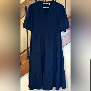 Soft Surroundings Claudia Black Midi Dress Sz 2X Like New